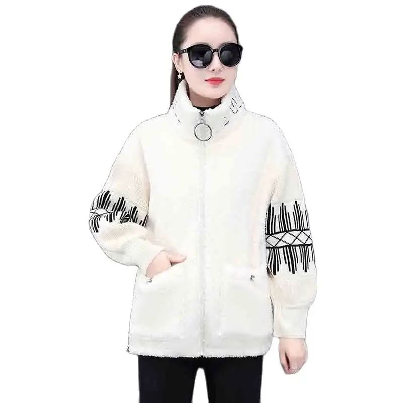 

2022 Autumn And Winter New Grain Lamb Wool Coat Women's Faux Fur Thick Korean Style Coat Winter Wear Imitation Fur Top