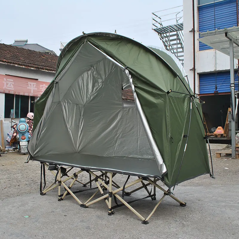 All-Weather Off-ground Cot Bed Tent: Transform Your Bivouac Bed into a Cozy Shelter, Keep You Warm and Dry in Cool and Rainy Day