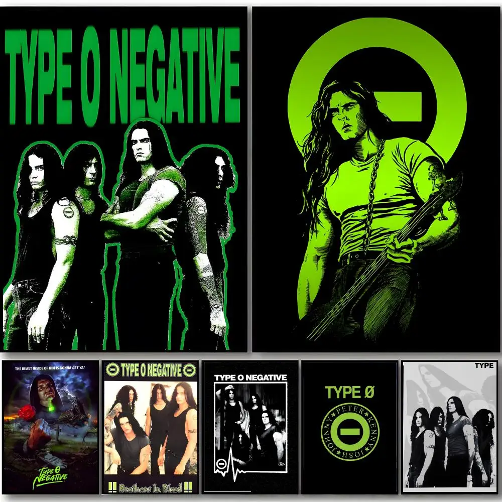 Band T-Type O Negative Poster, HD-Kunst, selbstklebende Wanddekoration, wasserfest, für Zuhause, Schlafzimmer, Bar, ästhetische Dekoration