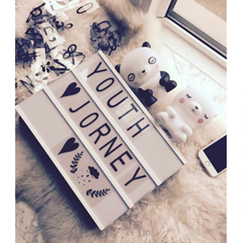 

170 pcs Led Light Box Accessories Acrylic Diy Cinema Letters Symbols Black Night Use Decorative Sign For Bedroom