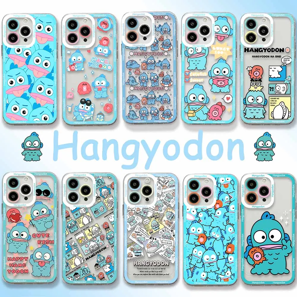 

Cute Cartoon Hangyodon Phone Case For iPhone 15 14 13 12 11 Mini Pro Max X XR XSMax 6S 6 7 8 Plus SE20 Transparent Cover