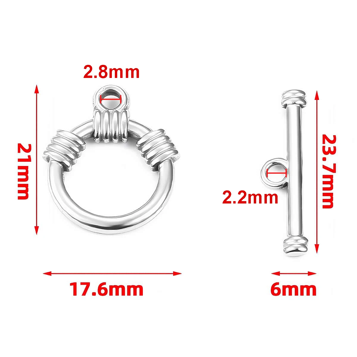 2 Sets Stainless Steel OT Clasp Toggle Clasps Connectors 18k Gold for Necklaces Bracelets Hooks DIY Jewelry Making Accessories