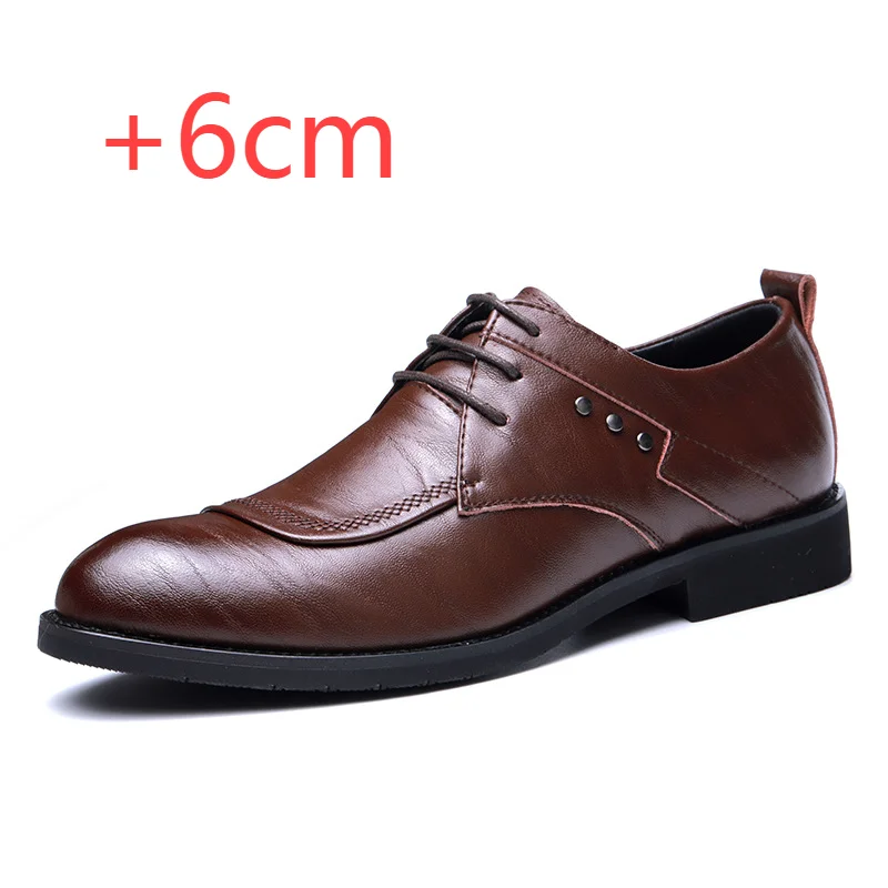 Men's Elevator Shoes 2025 Men Business Dress Shoes Height Increasing 6cm Invisible Inner Height Shoes Man Wedding Groom's Shoes