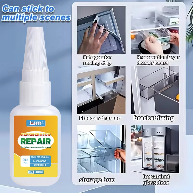Refrigerator Special Repair Glue 30ML Cold Resistant Waterproof Adhesive For Fridge Drawer Plastic Cabinet Glass Door Seal Fix