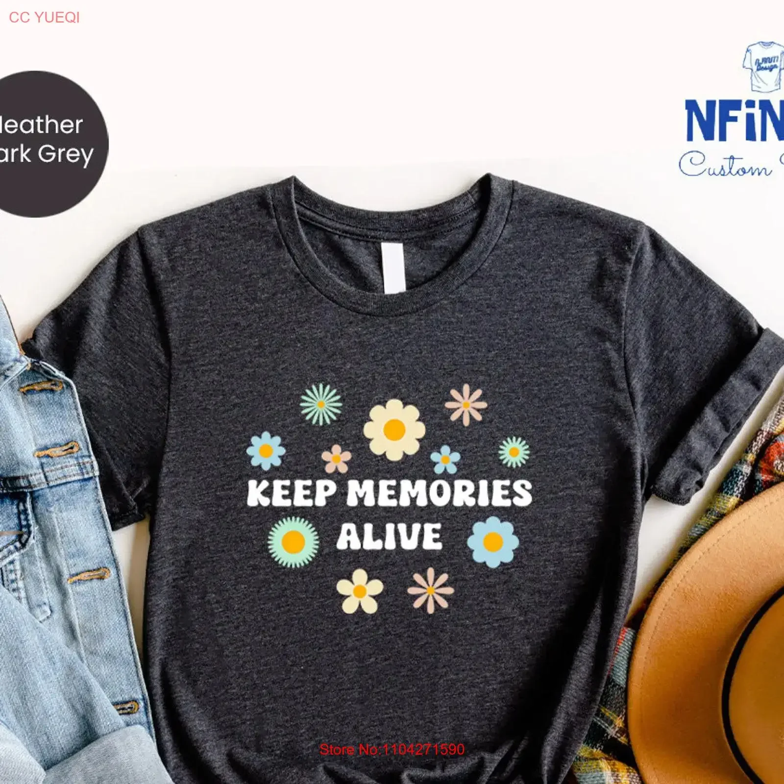 Dementia T Shirt Alzheimers Awareness Floral Disease  vintage Washed Comfortable Slightly homme graphic designer clothes