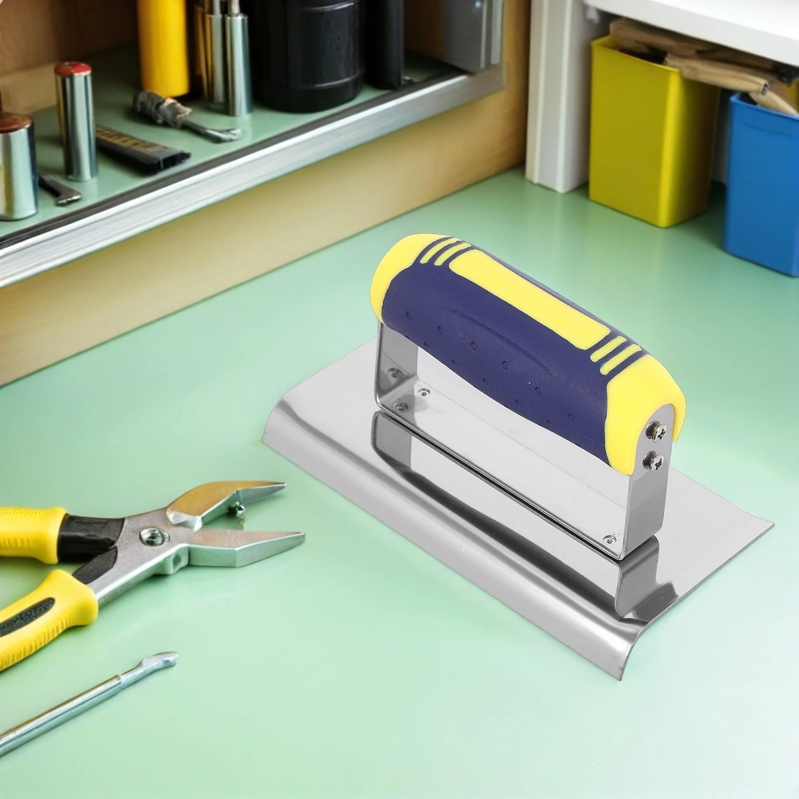 أداة إصلاح جدار الزاوية من الفولاذ المقاوم للصدأ - مجرفة يدوية لتشطيب الحوائط الجافة والحلاقة والتجصيص للحواف الناعمة - أدوات خرسانية