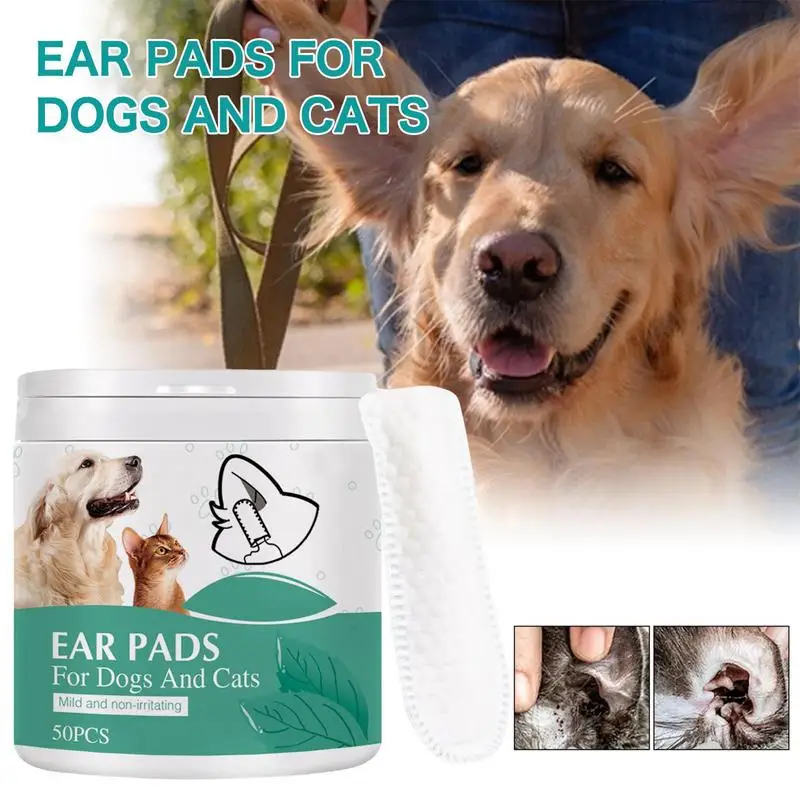 100pcs Per Pack Dog Toothbrush Kit Non-Woven Fabric Dots Surface for Easy Teeth Cleaning Dental Care Wipes for Cats Dogs