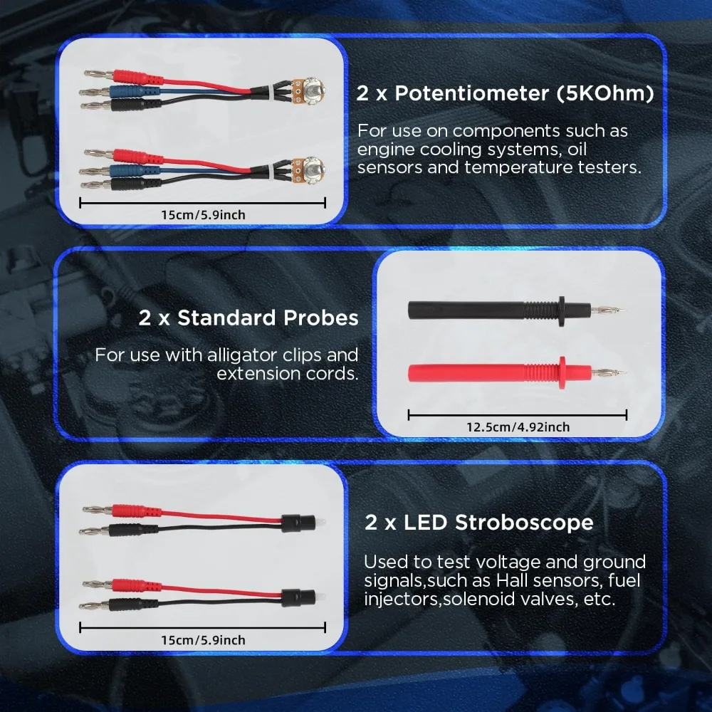 مجموعة موصلات اختبار دائرة السيارات مكونة من 48 قطعة، أدوات تشخيص السيارات متعددة الوظائف للاختبار الكهربائي