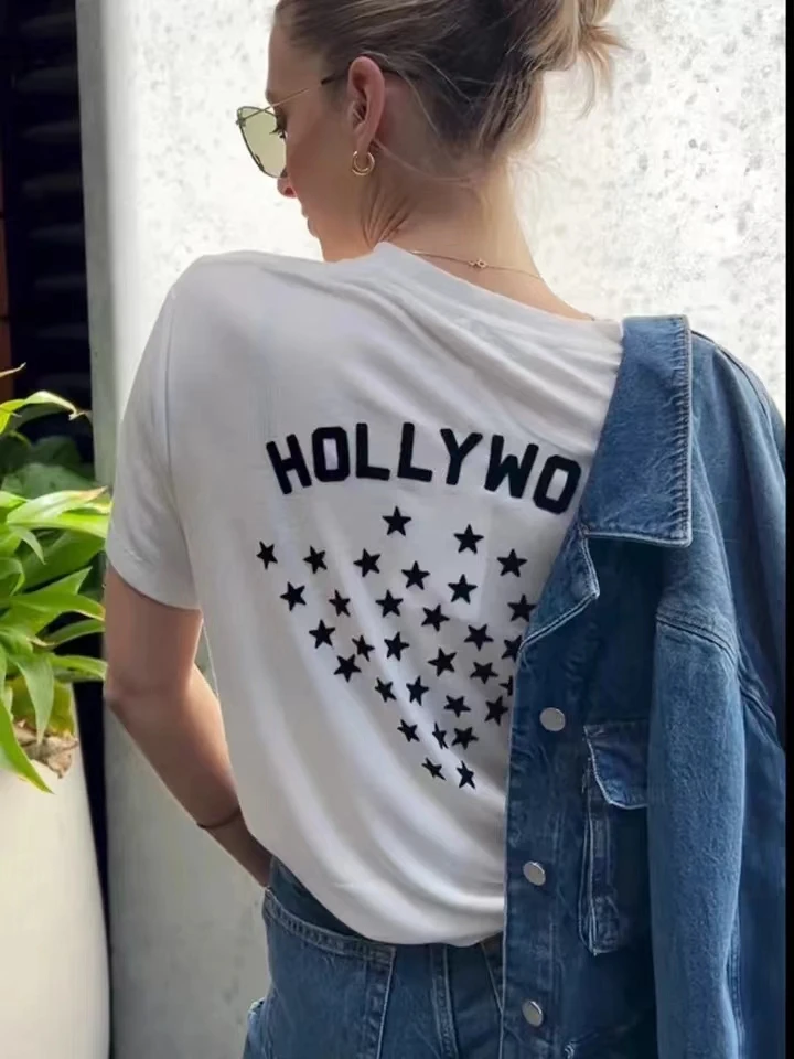 

Super Chic Stars printed T-Shirts Women Clothing new Summer Short Sleeve O-neck Fashion Tees Tops Loose Casual T-shirts Female