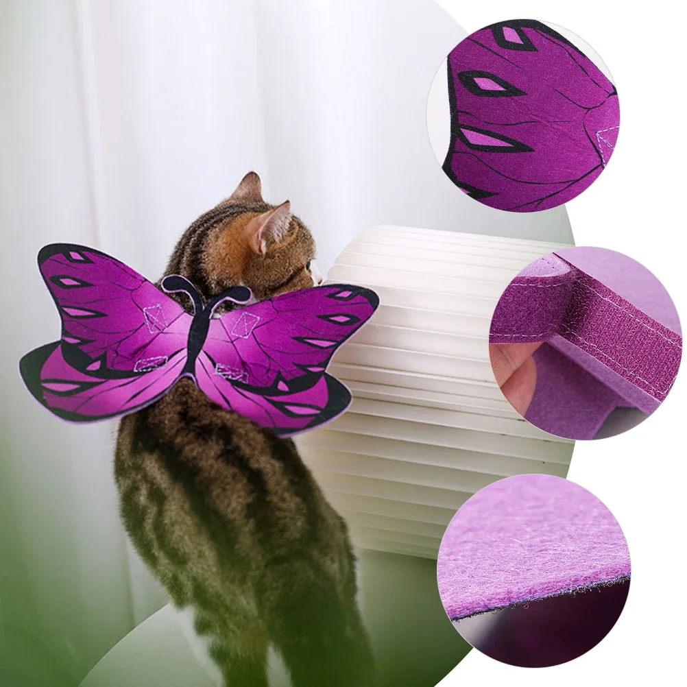 

Cat Wing Costume Purple Decorative Pet Costume For Halloween Party Butterfly Wing Dress Up Accessory Kitten Puppy Cosplay
