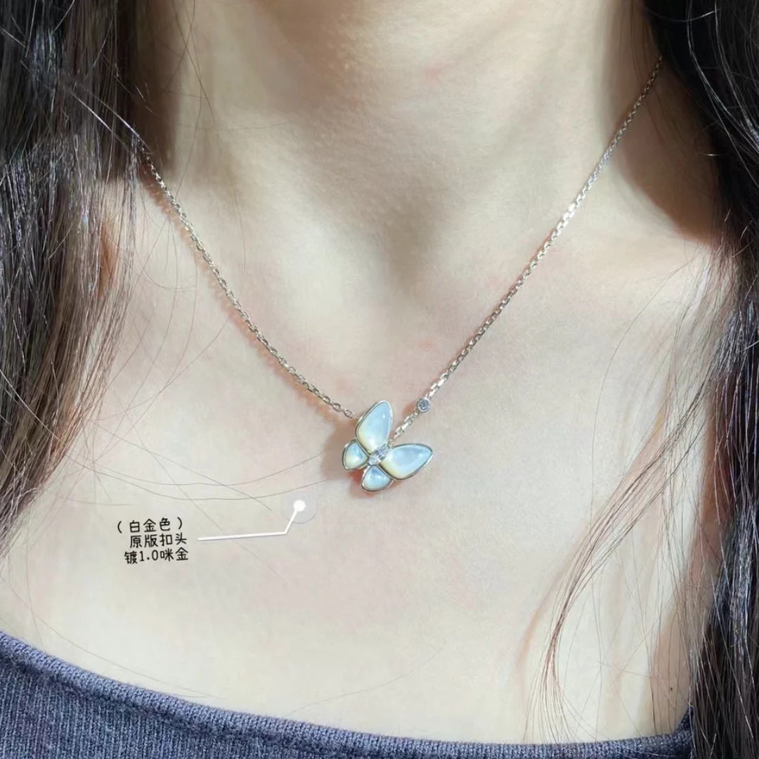 Luxury Women's Necklace Natural Beimu Butterfly Pendant Golden Accessories Fashion High Quality Jewelry Wedding Gift