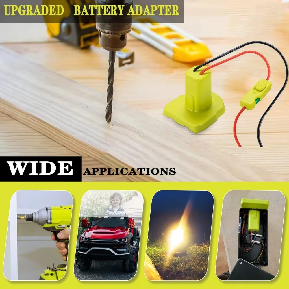 Imagem -02 - Adaptador de Bateria Ryobi Ferramenta 18v Kit Conversor de Bateria 14 Calibres com Fusíveis e Terminais de Fio