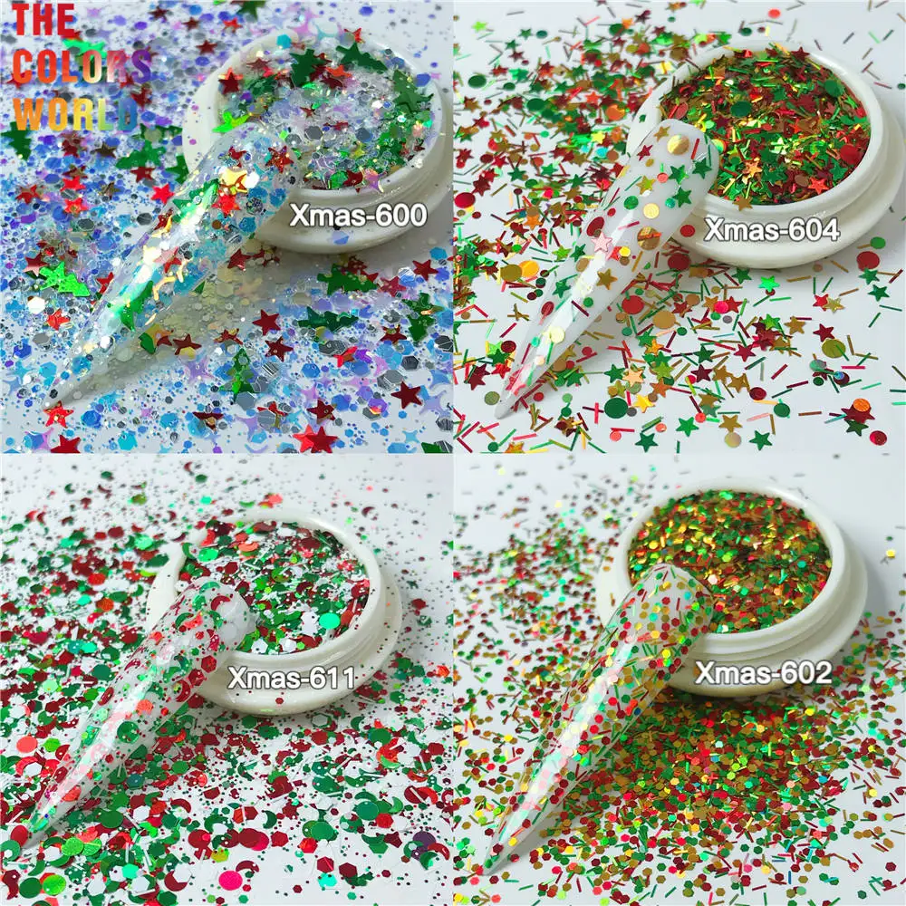 TCT-245 Christmas Mix Nails Glitter Xmas Nail Art Decoration Nail Design Body Glitter Face Paint Makeup Handwork DIY Accessoires