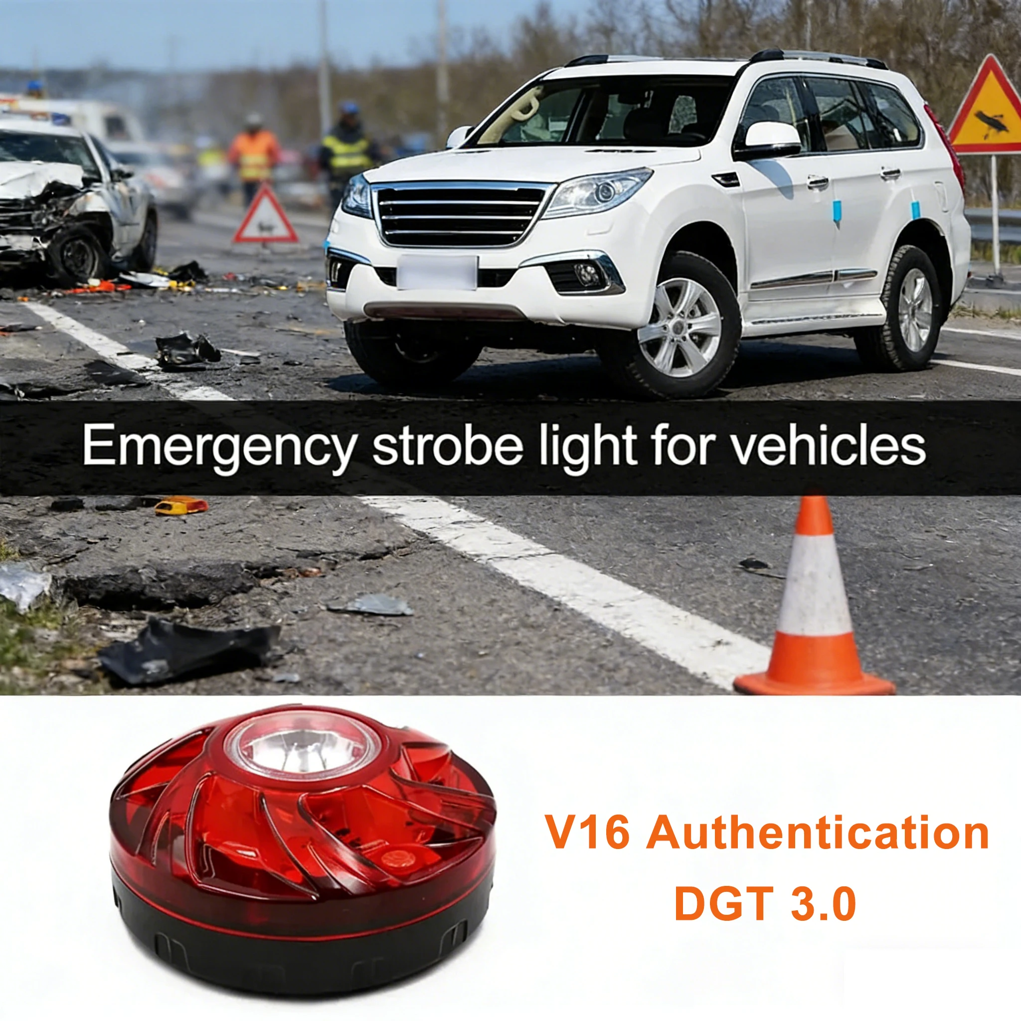 

New V16 Geolocation DGT 3.0 Approved Car Emergency Light with GPS SIM and Data Paid until 2038