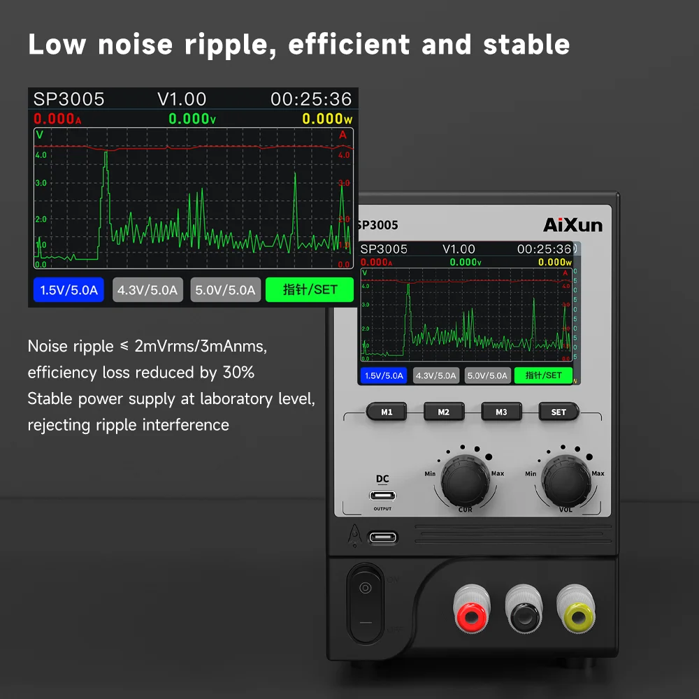 AIXUN CNC Programmable DC Power Supply for Desktop Power Encoder Regulation Voltage and Current Dual Input Voltage