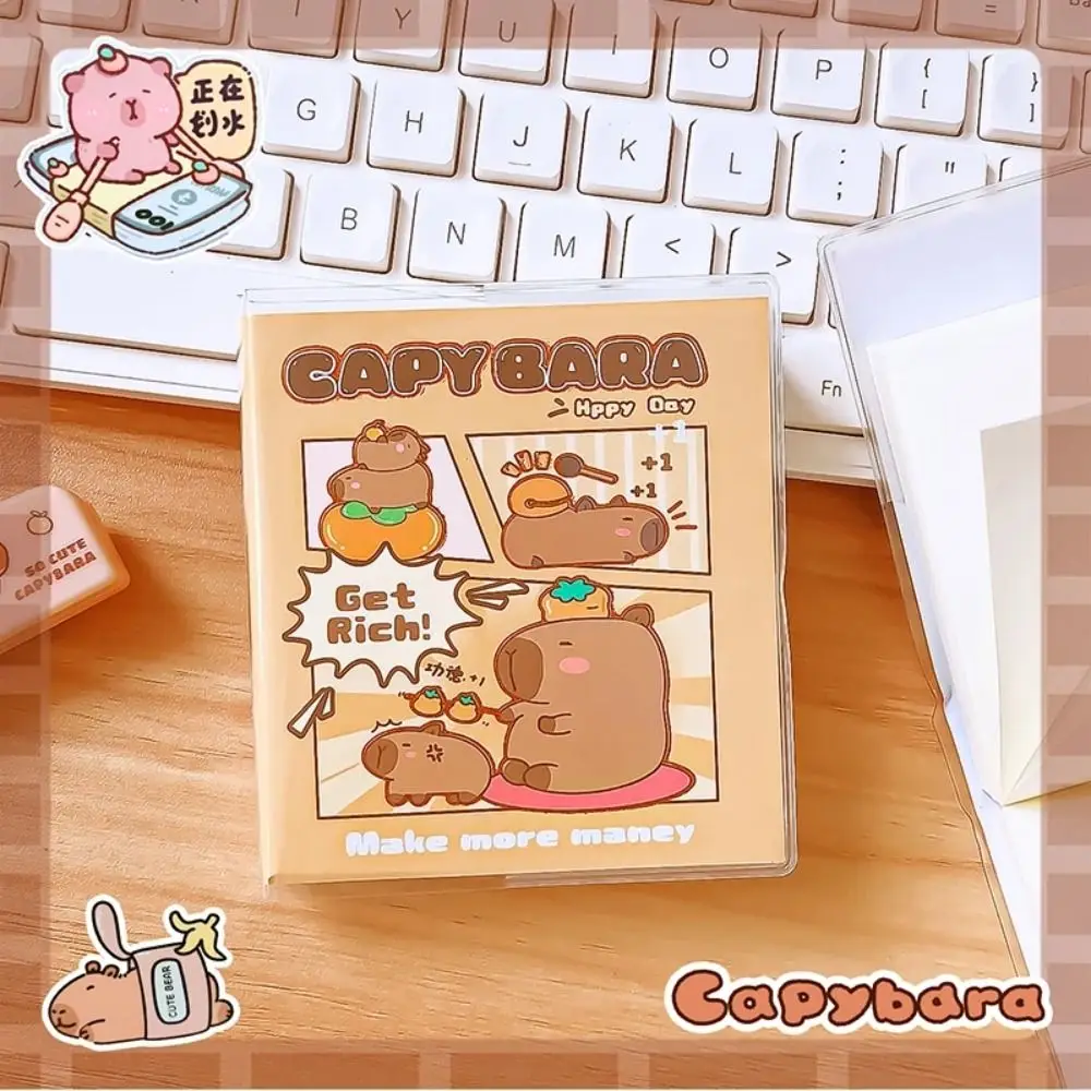 Weekly Planner Cute Capybara Notebook Kawaii Portable Small Notepad Diary Cartoon Square Writing Pad Student