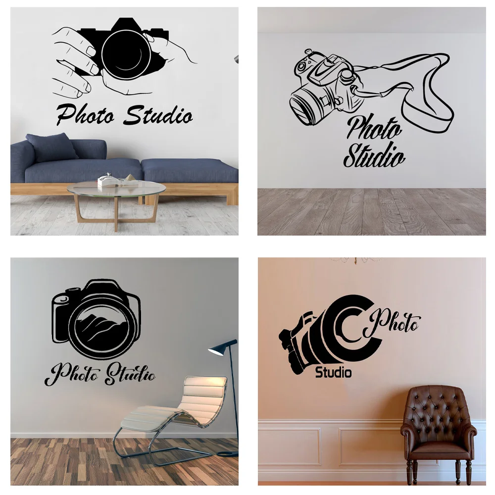 Photography Studio Logo Wall Decal Vinyl Window Sticker Camera Art Decorations for Business Room Office Photo Studio Decor G168