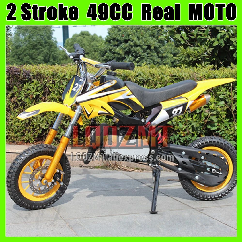 Mini Motorcycle 2 Stroke 49 50 CC Dirt Bike Off-road Real Superbike Moto Gasoline Power Racing Autocycle Small Mud Pit Motorbike