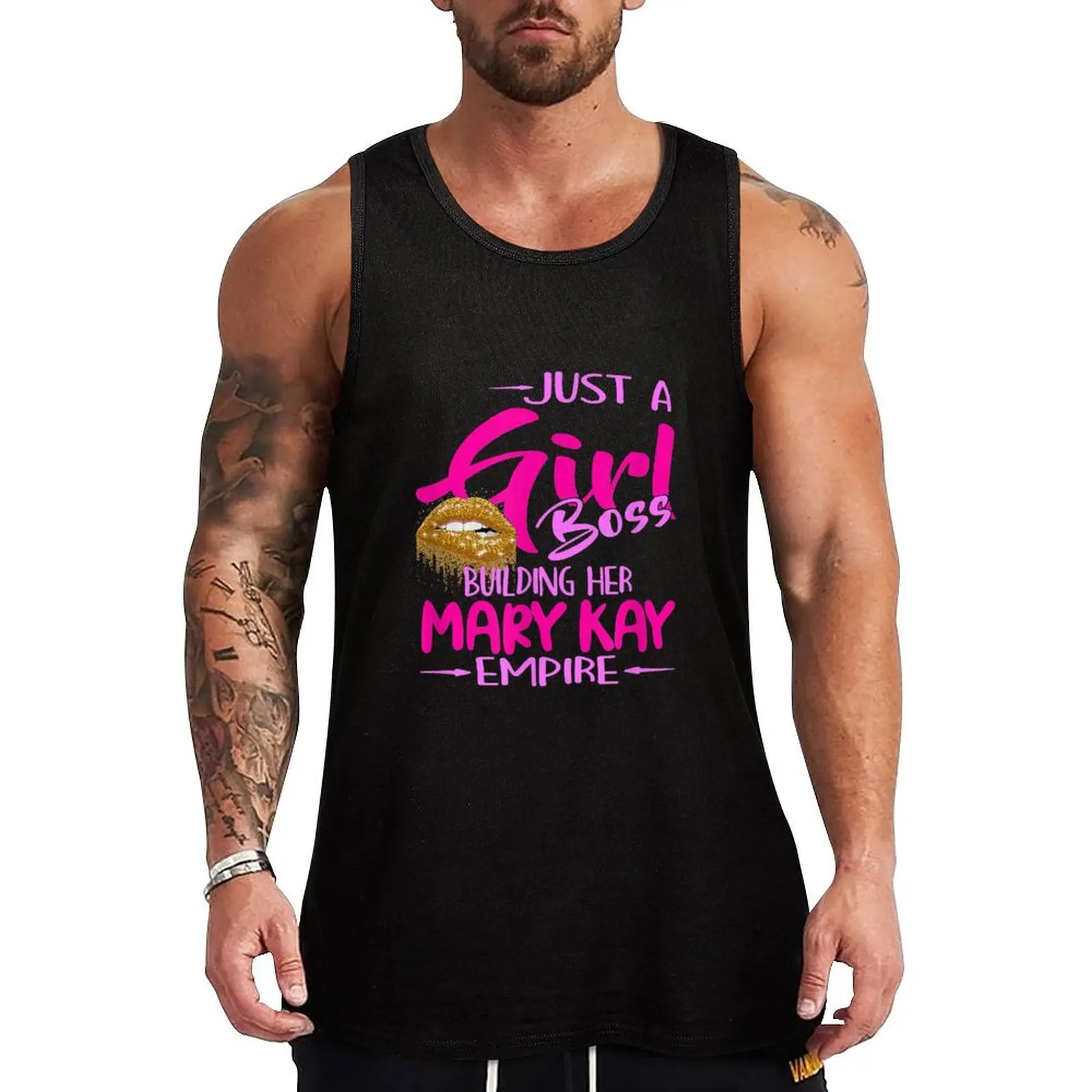 

Just a girl boss building her mary kay empire gift for women Tank Top Basic Cotton Blend Tank Top Casual Sleeveless Shirt