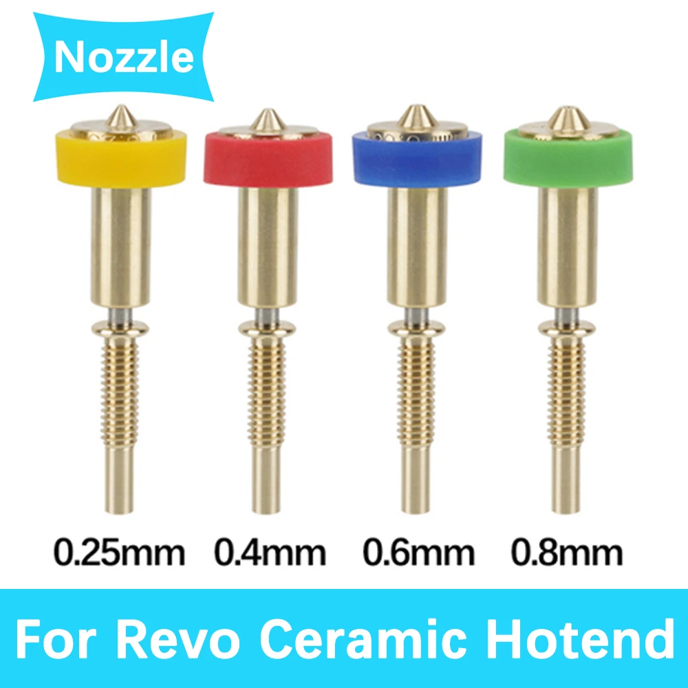 All-in-one Nozzle 0.25/0.4/0.6/0.8mm For Revo Ceramic Hotend Kit 3D Printer Heatbreak Brass Titanium Nozzles For E3D Revo Hotend