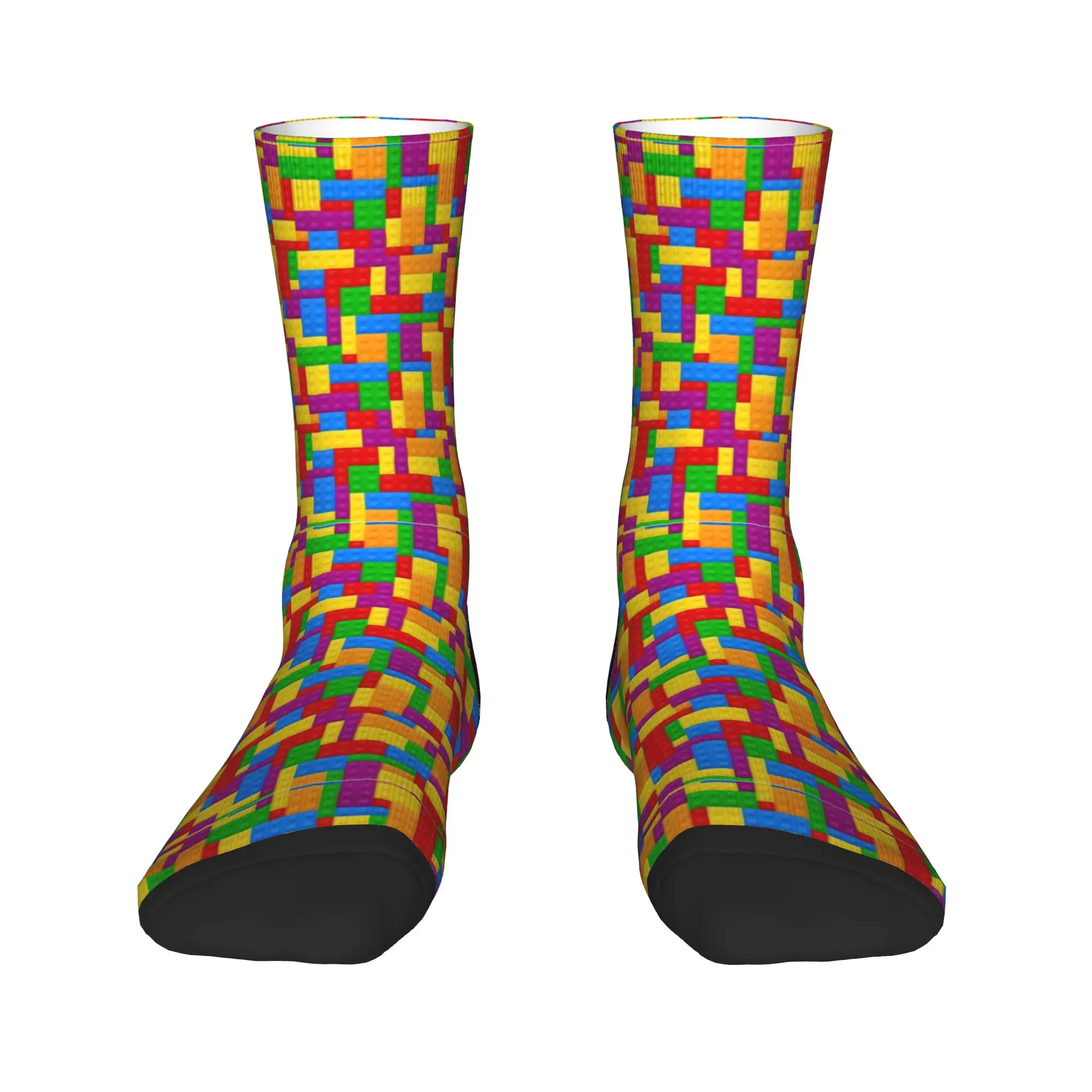 Building Blocks Pattern Art Socks  Custom Stockings Anti Skid Men's Socks Medium Soft Autumn Novelty Climbing Socks