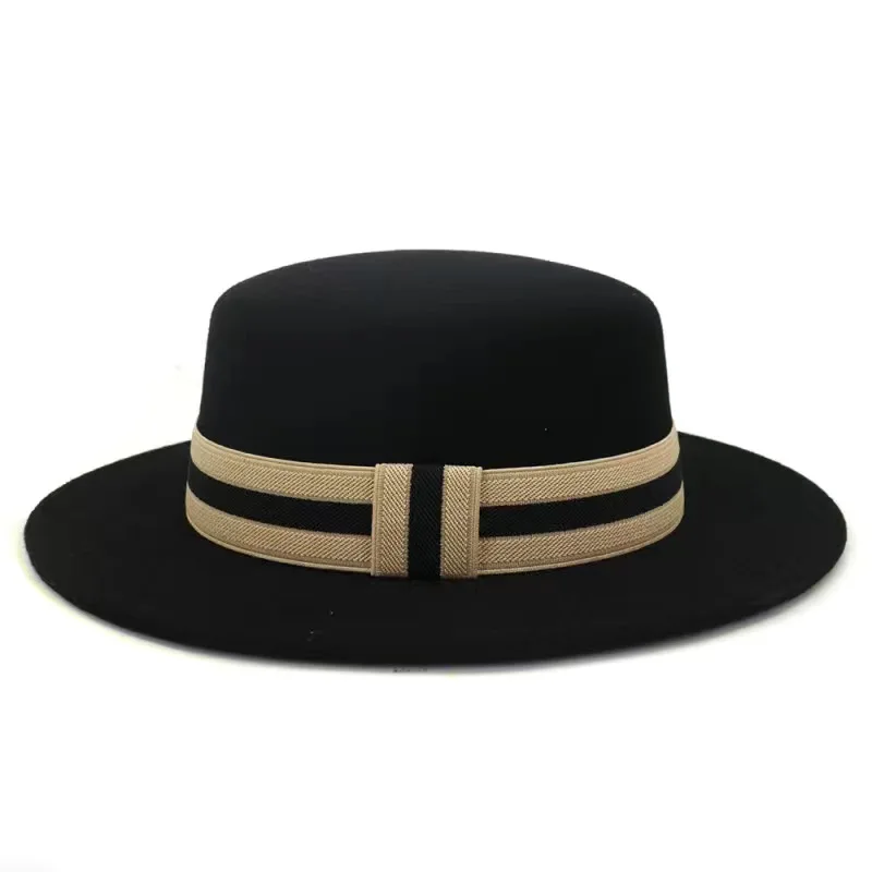 Designer Brand Autumn and Winter Hat Female Wide Brim Flat Top Male Everything Casual Shopping Jazz Kепка Caps for Men Free mail