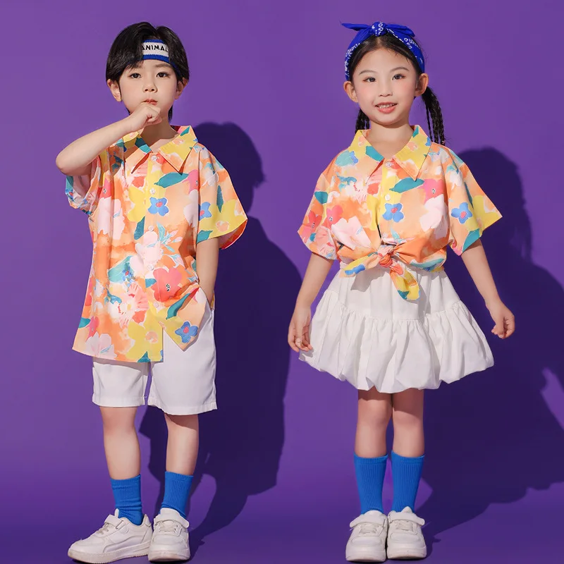 Girls' Fashionable Outfit Jazz Dance Performance Suit Kids Hip-hop Fashion Costume Cool Ballroom Dancewear Stage Rave Clothing