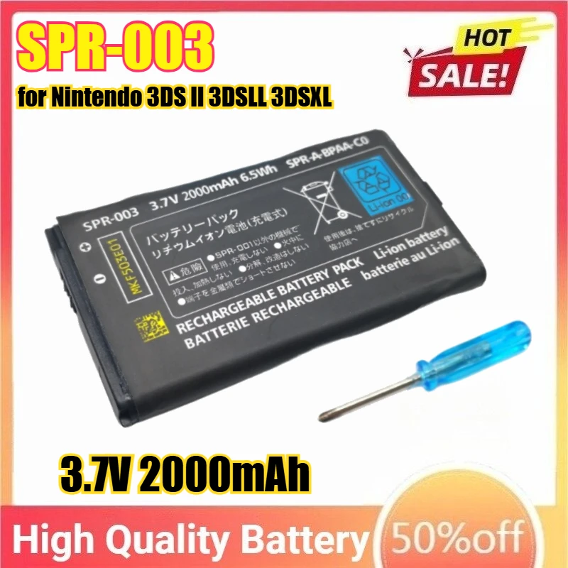 

3.7V 2000mAh SPR-003 SPR003 Rechargeable Li-ion Battery for Nintendo 3DS Ll 3DSXL 3DSLL with Tool Packet