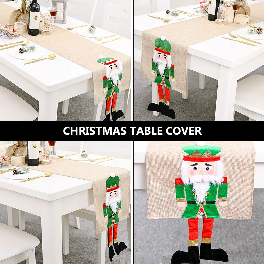 1Pcs Walnut Soldier Christmas Tablecloth Table Cover Creative Table Decor Desktop Decoration Protection for Home Restaurant