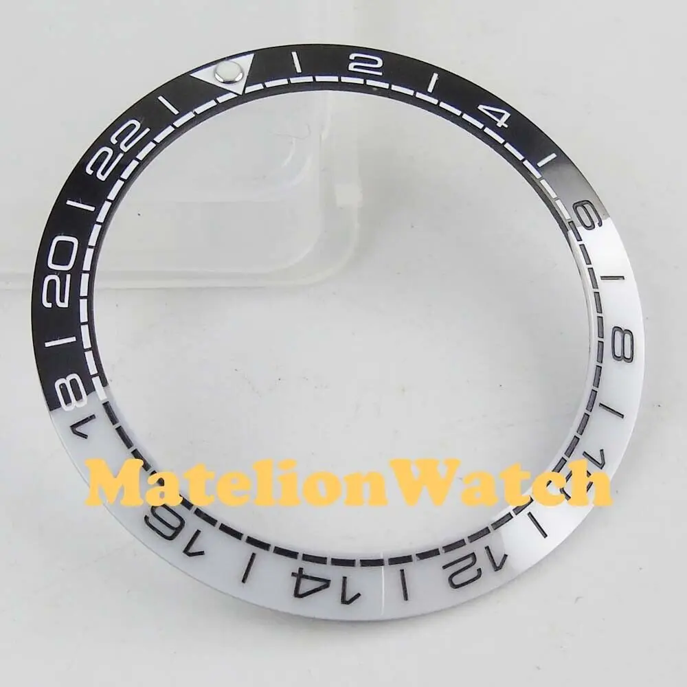 

38mm Ceramic Watch Bezel Sloped Watch Ring White Black Fit for 40mm Men's Watch