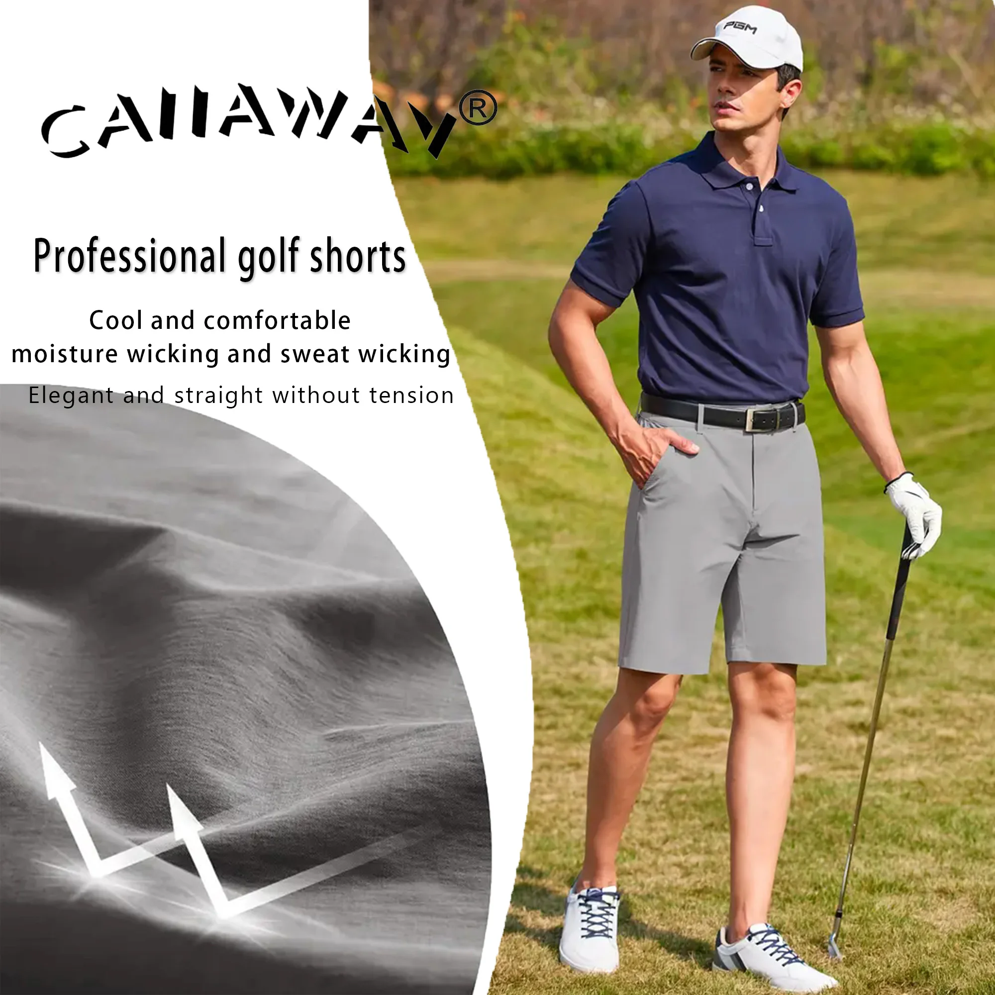 CAIIAWAV Golfshorts Herenbroeken Zomer Waterdichte sportbalbroeken Elastische herenbroeken Golf herenbroeken