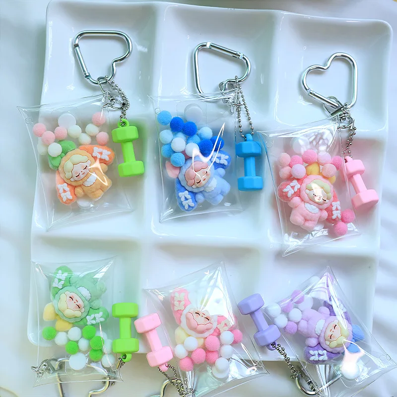 

New cute figurine keychain creative plush toy schoolbag hanger accessory small gift bag accessory car hanger