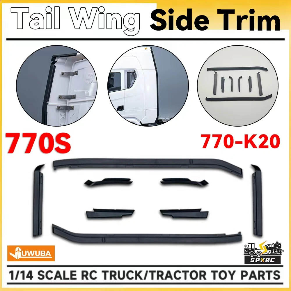 770S Tail Strip 770-K20 Black For 1/14 Tamiyaa RC Dump Truck Tractor 56368/56379 Scaniaa 6X4 4X2 JUWUBA DIY Toy Model Parts