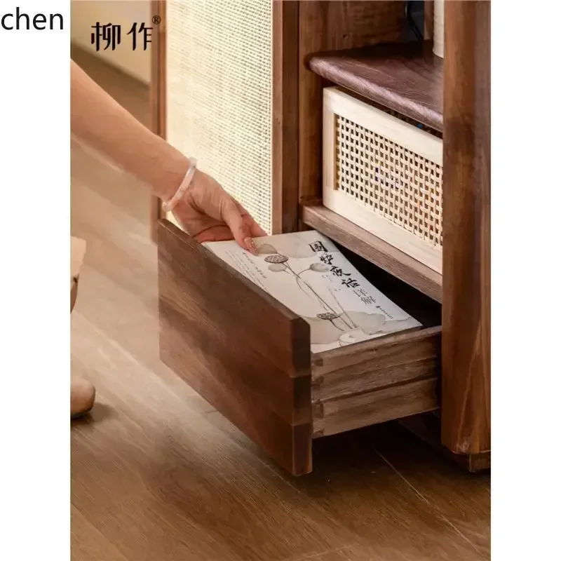 DSA  Household Tea Cabinet White Wax Wood Mobile Water Boiling Table Small Practical Companion