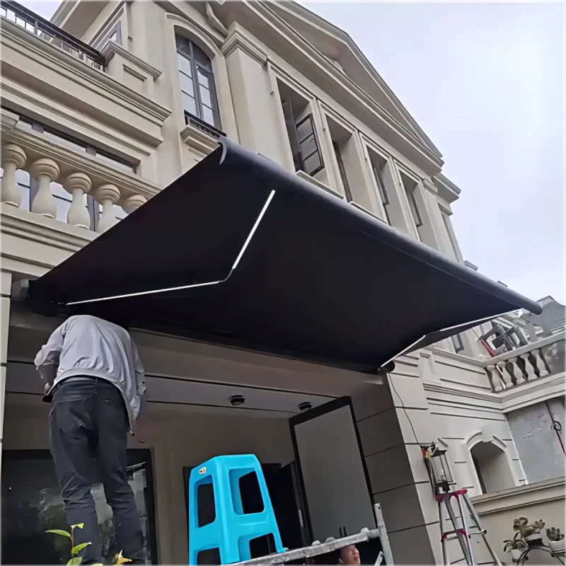 

Наружный солнцезащитный козырек, дверь, навес от дождя, электрический выдвижной солнцезащитный козырек, крышка террасы, крыша, алюминиевый сплав