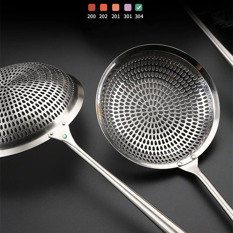 Stainless Steel Pasta Colander Long Wooden Handle Large Noodle Drainer Spoons Cooking Skimmer French Fries Strainer Food Filter