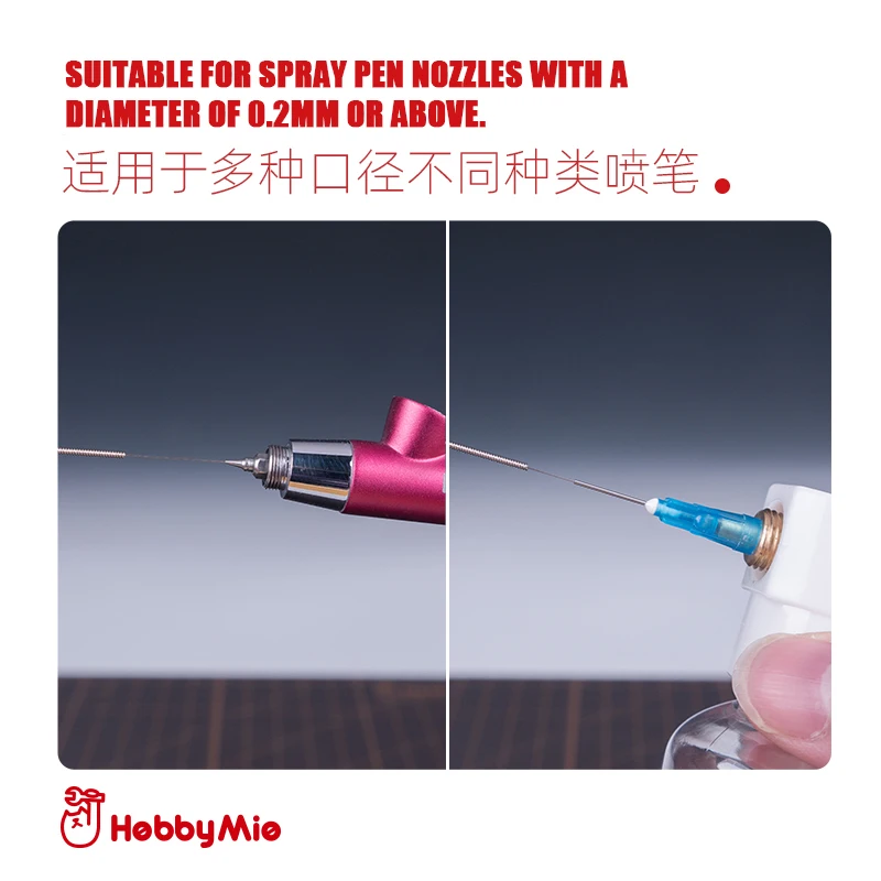 HOBBY MIO エアブラシ浚渫針 3 個 ステンレス鋼浚渫針 0.2mm 直径以上のエアブラシノズル用の浚渫ツール