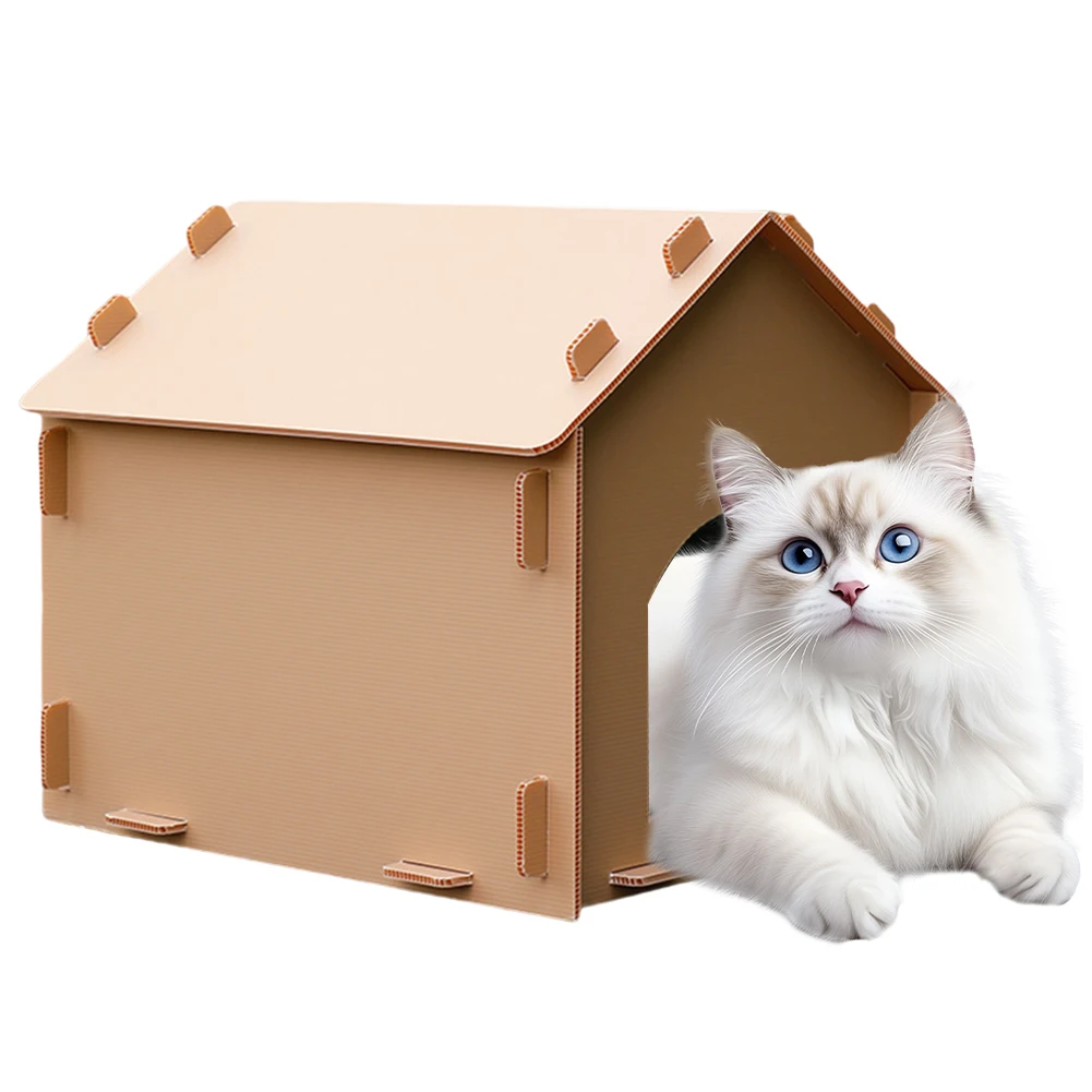 

Outdoor Cat House Weatherproof Collapsible Insulated Pet House Waterproof Warm Cat Shelter Cat Outdoor House for Four Season