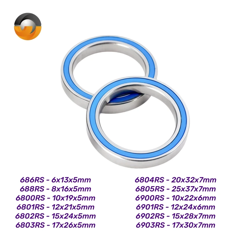 AliExpress NONE 2Pcs 6804RS 20x32x7mm Bicycle Pivot Bearing ABEC-7 Chrome Steel Blue Rubber Sealed 6804-2RS Ball Bearing