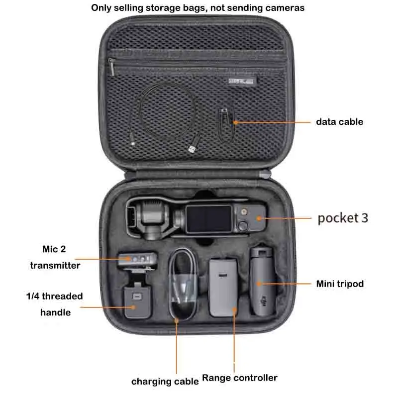 

Универсальный защитный чехол для DJI Pocket 3, водонепроницаемый ручной чемодан из искусственной кожи для DJI Osmo Pocket 3, аксессуары для камеры