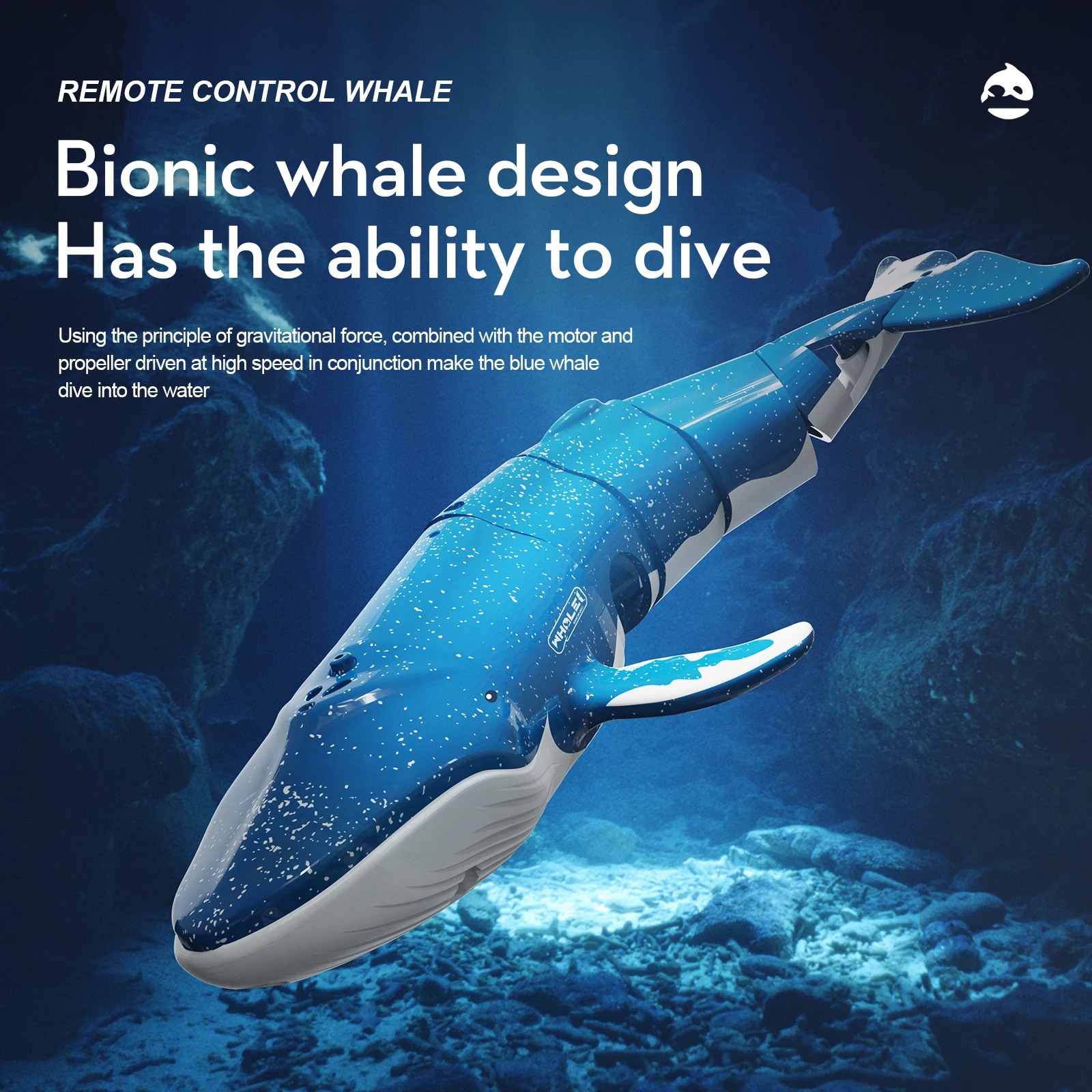 

Rc Submarine Boat 2.4G Remote Control Shark Waterproof Diving Toy Simulation Model Gift for Kids Boys Girls Children's Day Gift