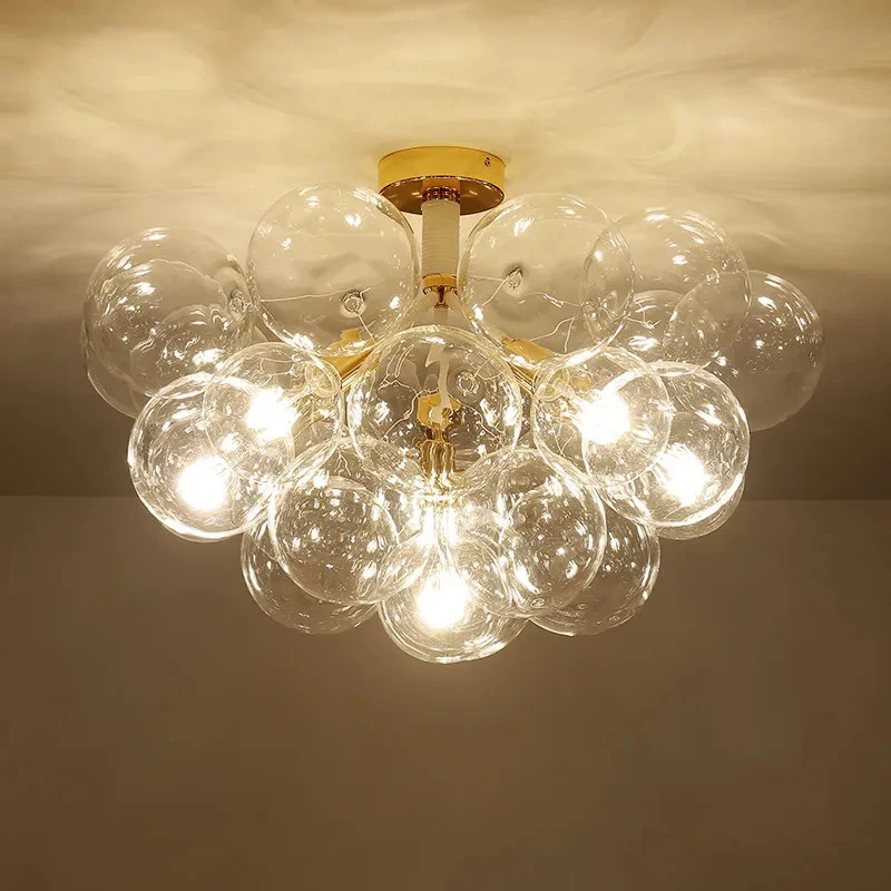 Modern Clear Bubble Ceiling lights High Quality Hardware Lampbody Ceiling Chandelier for Home Decor Ceiling Lamp Fixtures E27