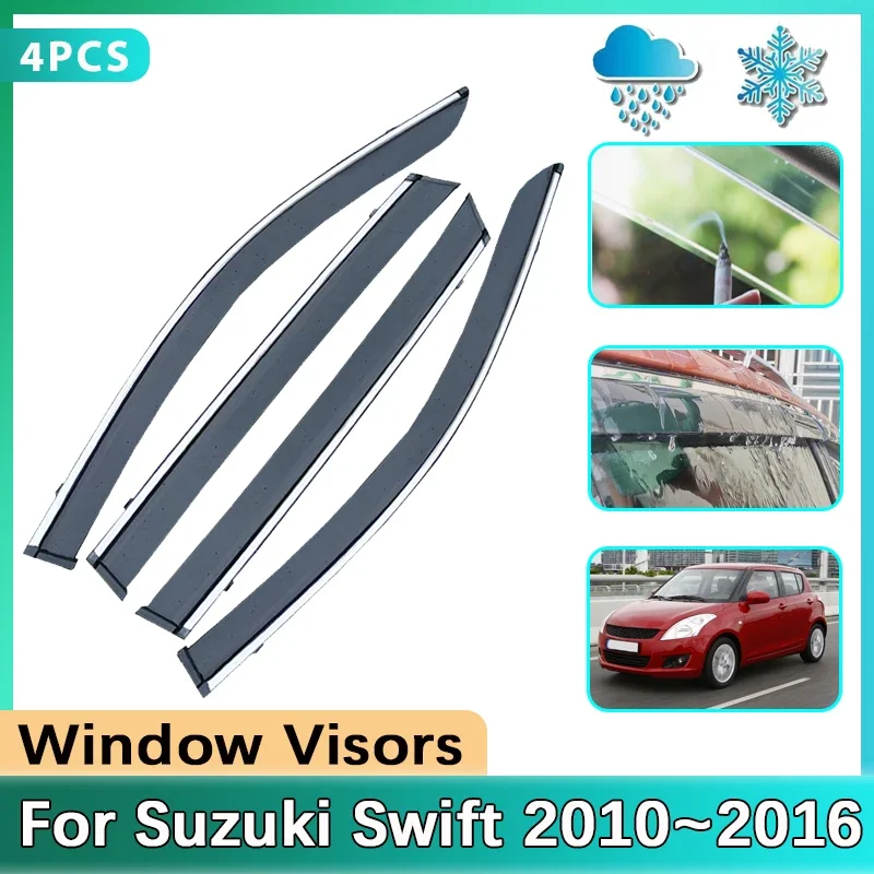 For Suzuki Swift 5-door MK2 2010~2016 2014 2015 Car Side Window Visor Window Trim Rain Sun Guard Cover Deflector Car Accessories