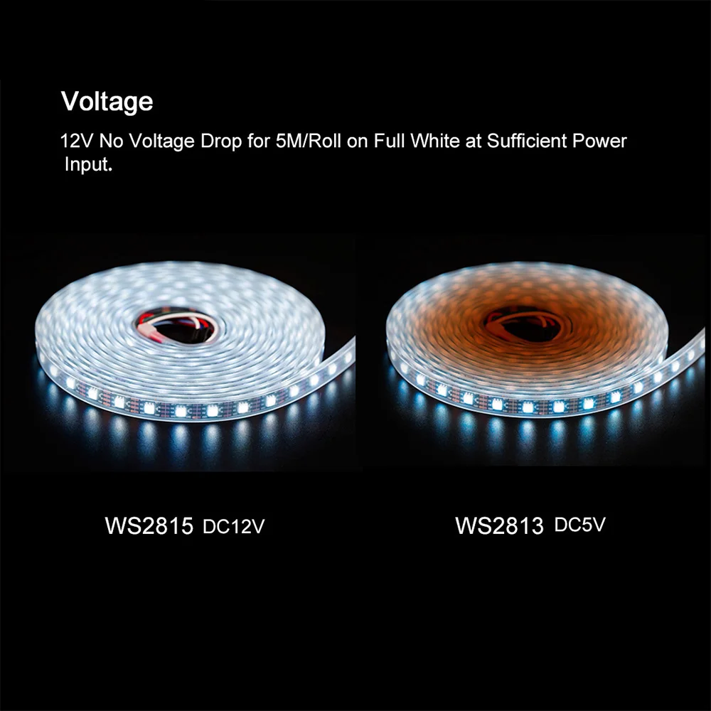 WS2815 DC12V WS2812B WS2813 RGB LED Pixels Strip Light Dual-Signal 1m 5m Individually Addressable LED 30 60 144 Pixels Leds/m