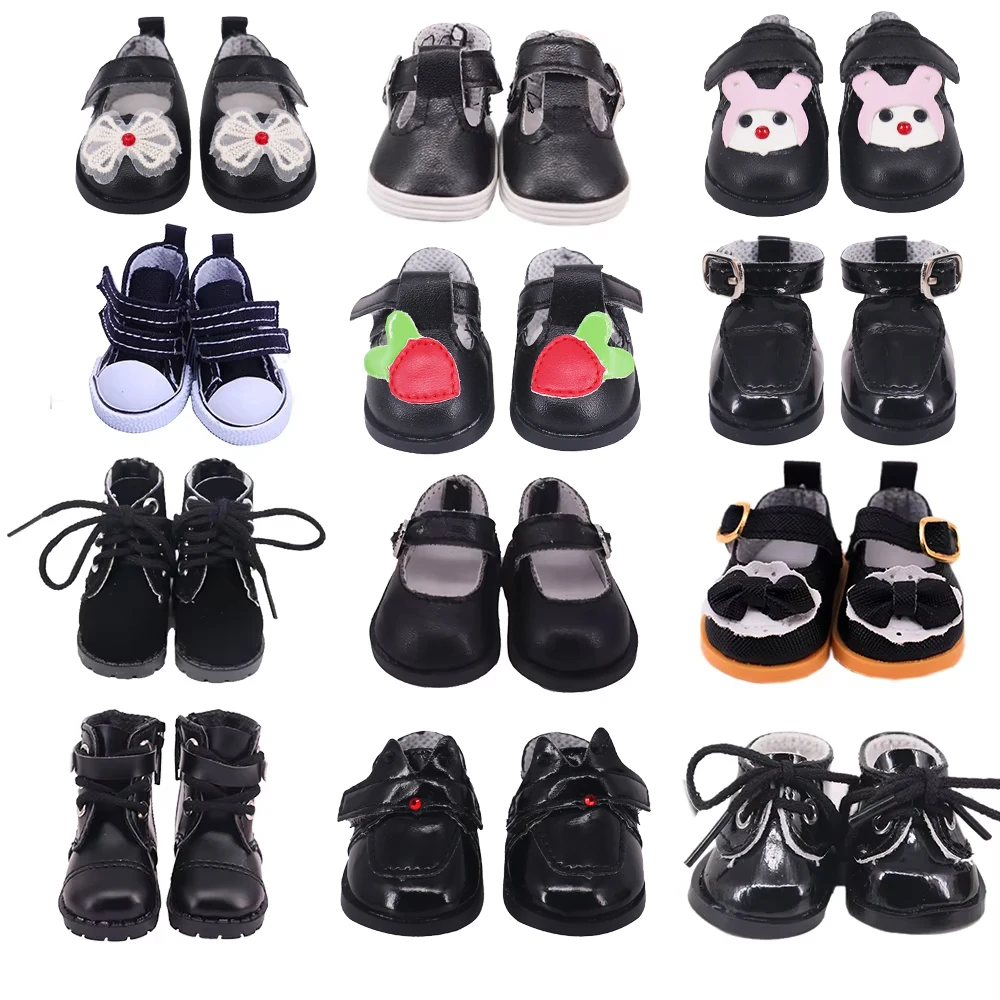 Doll Shoes Boots 5Cm Black Shoes To Choose For 14.5 Inch Wellie Wisher Doll & 32-34Cm Paola Reina Doll Clothes