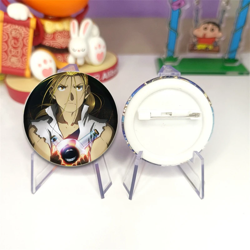 32/44/58mm Anime Fullmetal Alchemist Cartoon Badge Round DIY Handmade Creative Brooches for Backpack Jewelry Accessories Gifts