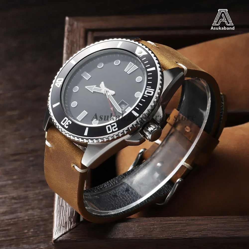 18/19/20/21/22/24mm Vintage Öl-Wachs-Leder-Uhrenarmband für Omega für Seiko Handgenähtes Rindsleder-Armband Smartwatch-Armband – Detail 7