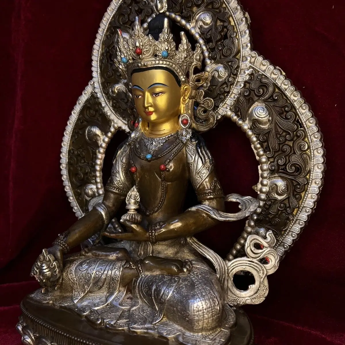 Kizang King pure copper Tibetan craft traditional Buddha statue ornament