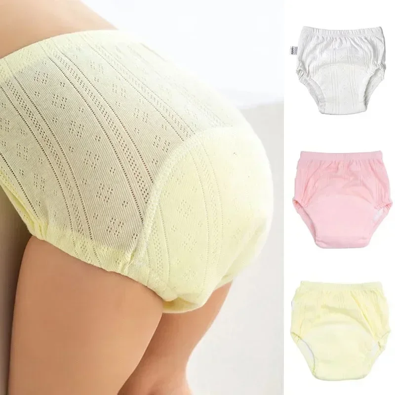 Pantalons d'entraînement pour nouveau-nés, Shorts pour bébé, couleur unie, sous-vêtements lavables, couches en tissu pour garçons et filles, couches réutilisables, culottes pour nourrissons