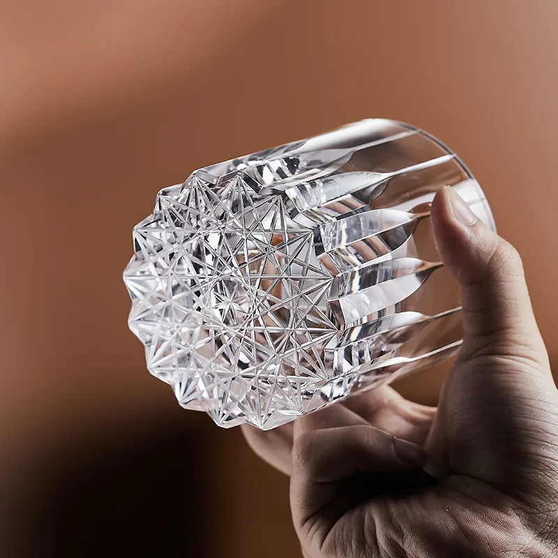 K9 كريستال زجاج ويسكي الزجاج اليدوية نحت الزجاج إدو قطع ضوء فاخر ستار مانغ الزجاج كأس للنبيذ الأجنبي